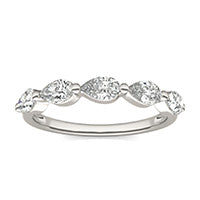 1 CTW Pear Caydia Lab Grown Diamond East-West Five Stone Anniversary Ring 14K White Gold