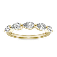 1 CTW Pear Caydia Lab Grown Diamond East-West Five Stone Anniversary Ring 14K Yellow Gold