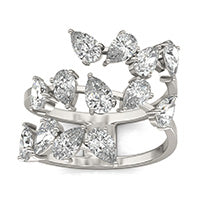 2 3/4 CTW Pear Caydia Lab Grown Diamond Couture Crossover Statement Ring 14K White Gold