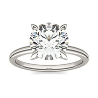 3.00 CTW Round Caydia Lab Grown Diamond Classic Solitaire Ring 18K White Gold
