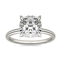 3.00 CTW Cushion Caydia Lab Grown Diamond Ring 18K White Gold