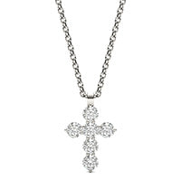 1/2 CTW Round Caydia Lab Grown Diamond Cross Necklace 14K White Gold