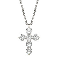 1 CTW Round Caydia Lab Grown Diamond Cross Necklace 14K White Gold