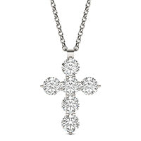 1 1/2 CTW Round Caydia Lab Grown Diamond Cross Necklace 14K White Gold
