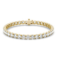 12.21 CTW DEW Round Forever One Moissanite Classic Tennis Bracelet 14K Yellow Gold