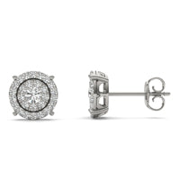 1/2 CTW Round Caydia Lab Grown Diamond Composite Stud Earrings 14K White Gold