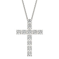 2 1/5 CTW Round Caydia Lab Grown Diamond Cross Necklace 14K White Gold