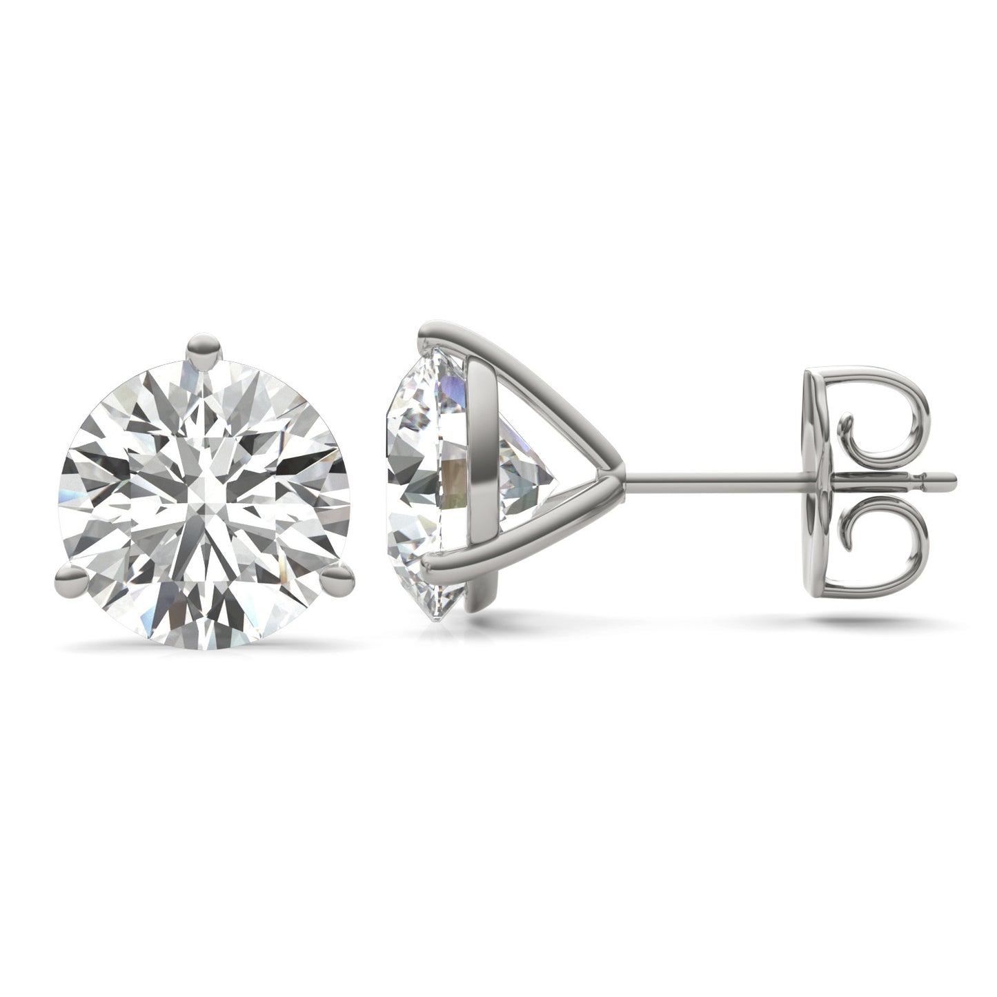 4.00 Ct. Tw. Dazzling Deal Three-Prong Martini Stud Earring 14K White Gold, Near-Colorless (GH)