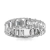 5 7/8 CTW Emerald Caydia Lab Grown Diamond Couture Two Sided Eternity Ring 14K White Gold