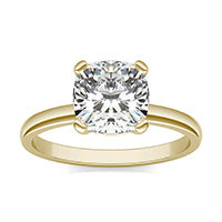 2.00 CTW Cushion Caydia Lab Grown Diamond Classic Solitaire Ring 14K Yellow Gold