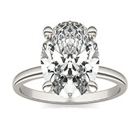 4 CTW Oval Caydia Lab Grown Diamond Classic Solitaire Ring 14K White Gold
