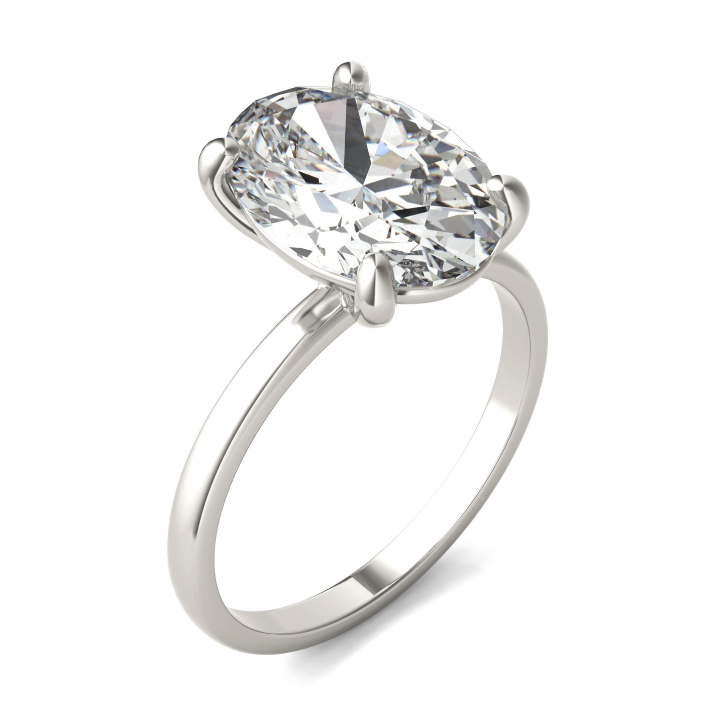 4 CTW Oval Caydia Lab Grown Diamond Classic Solitaire Ring 14K White Gold