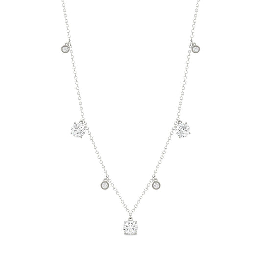 1.08 CTW DEW Round Forever One Moissanite Necklace in 14K White Gold