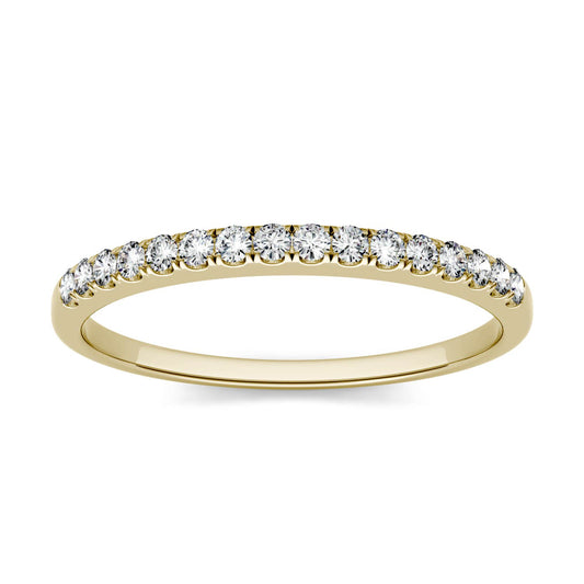 0.16 CTW DEW Round Forever One Moissanite Band in 14K Yellow Gold