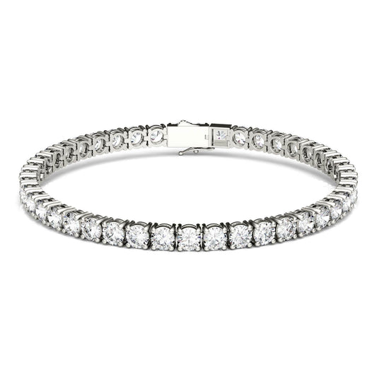 9.89 CTW DEW Round Forever One Moissanite Tennis Bracelet in 14K White Gold