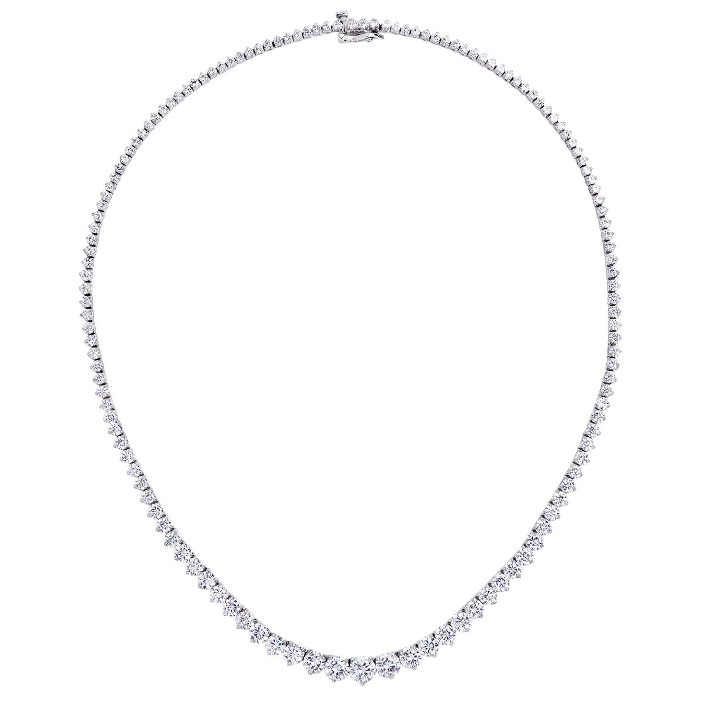 14 1/4 CTW Round Caydia Lab Grown Diamond Necklace 14K White Gold