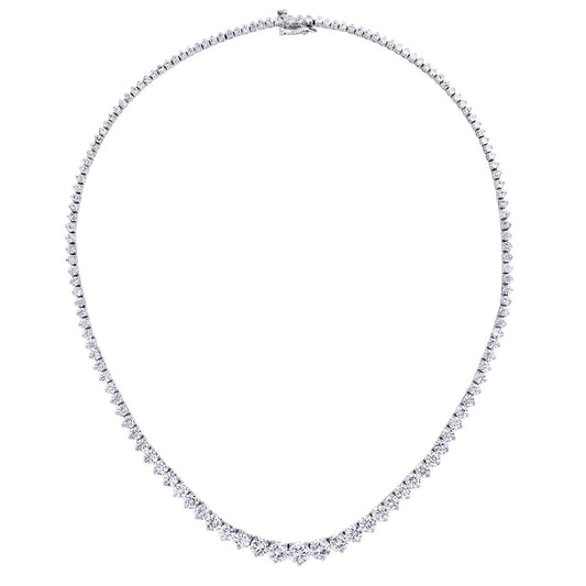 14 1/4 CTW Round Caydia Lab Grown Diamond Necklace 14K White Gold