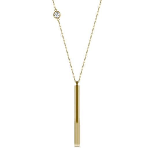 Ouro Edition Vertical Bar Necklace in 14K Yellow Gold