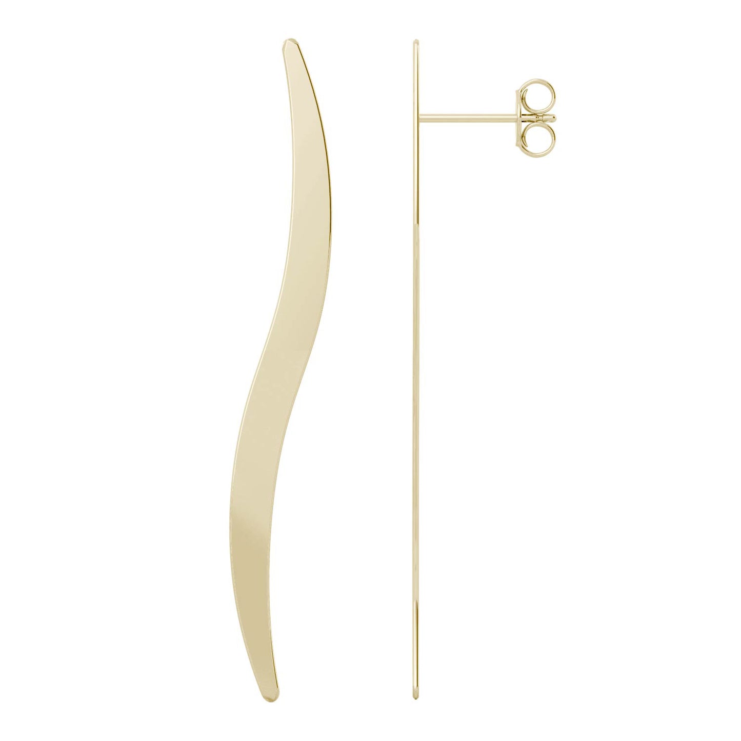 Ouro Edition Wave Stud Earrings in 14K Yellow Gold