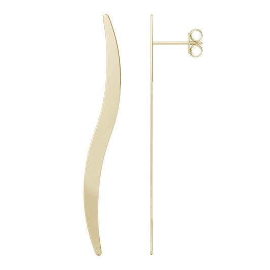 Ouro Edition Wave Stud Earrings in 14K Yellow Gold