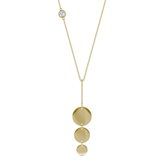 Ouro Edition Triple Disc Drop Necklace in 14K Yellow Gold