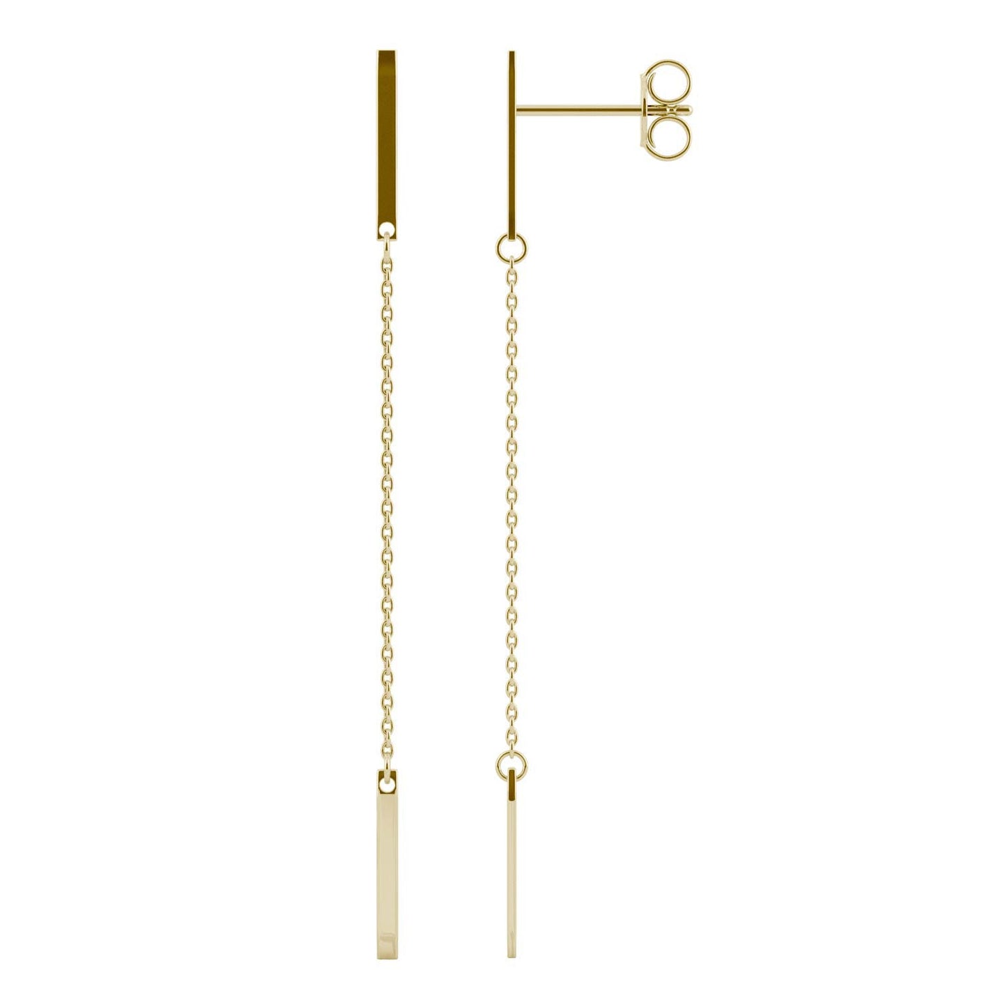 Ouro Edition Liner Drop Earrings in 14K Yellow Gold