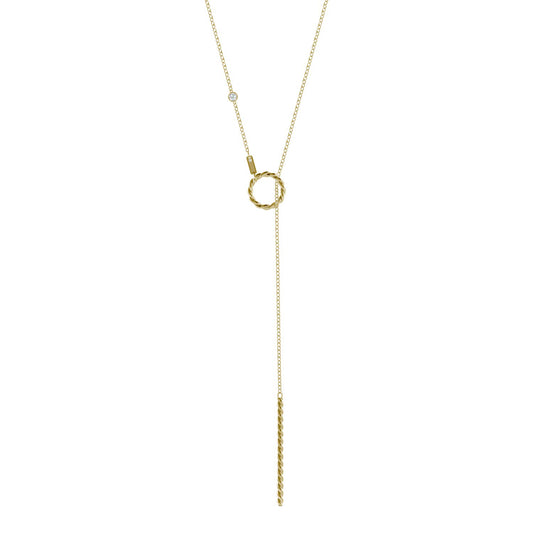Ouro Edition Twist Lariat Necklace in 14K Yellow Gold