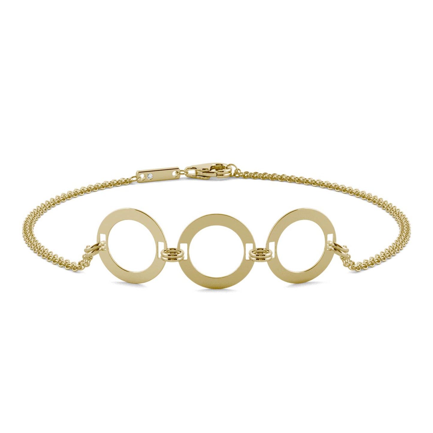 Forever One Moissanite Circle Chain Bracelet 14K Yellow Gold