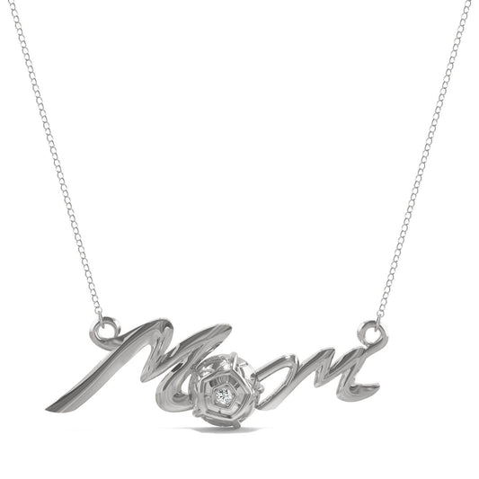 0.01 CTW DEW Round Forever One Moissanite Soccer Mom Necklace 14K White Gold
