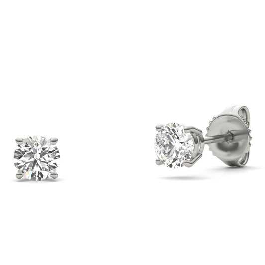 1/2 CTW Round Caydia Lab Grown Diamond Four Prong Stud Earrings Platinum