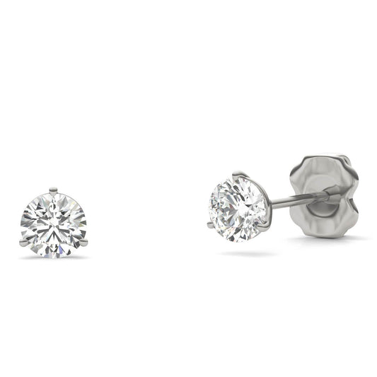 1/2 CTW Round Caydia Lab Grown Diamond Three Prong Martini Stud Earrings Platinum