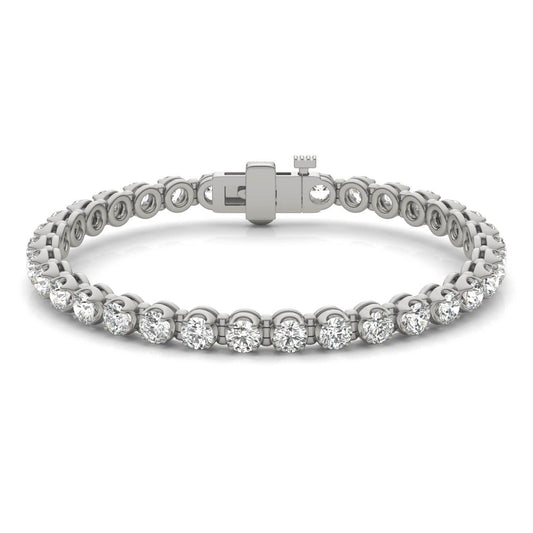 8 1/2 CTW Round Caydia Lab Grown Diamond Four Prong Tennis Bracelet 14K White Gold