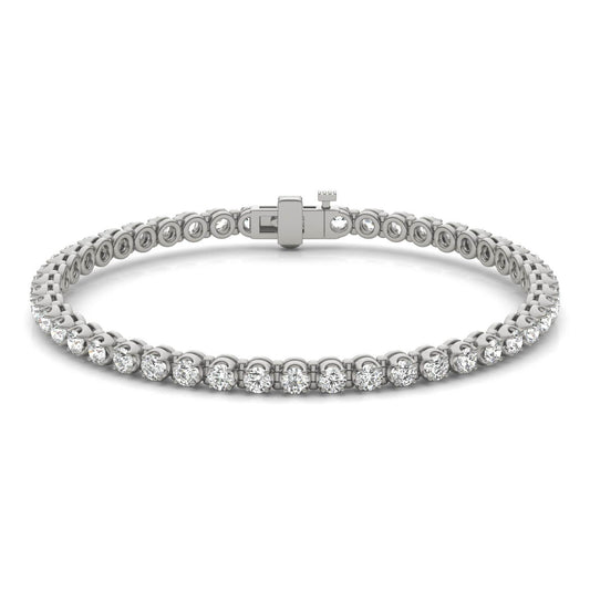 2 7/8 CTW Round Caydia Lab Grown Diamond Four Prong Tennis Bracelet 14K White Gold