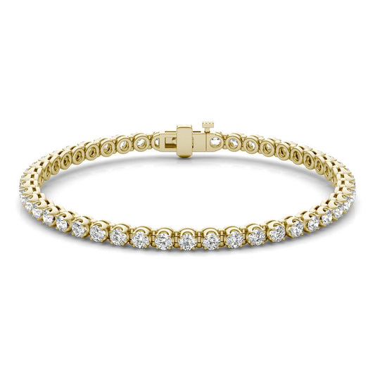 2 7/8 CTW Round Caydia Lab Grown Diamond Four Prong Tennis Bracelet 14K Yellow Gold
