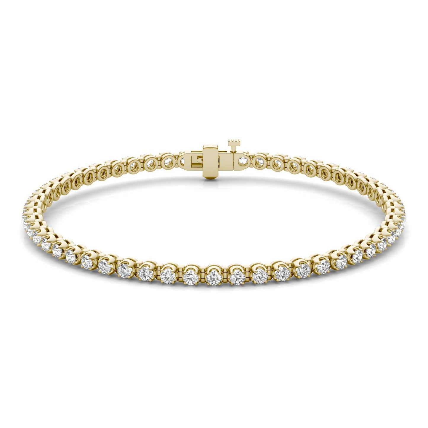 1 2/3 CTW Round Caydia Lab Grown Diamond Four Prong Tennis Bracelet 14K Yellow Gold