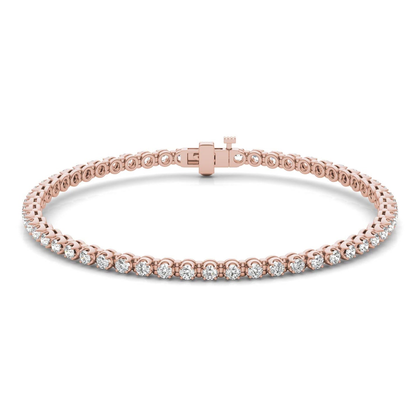 1 2/3 CTW Round Caydia Lab Grown Diamond Four Prong Tennis Bracelet 14K Rose Gold