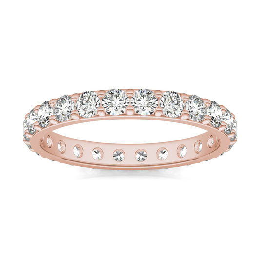 1 1/3 CTW Round Caydia Lab Grown Diamond Shared Prong Eternity Band 14K Rose Gold