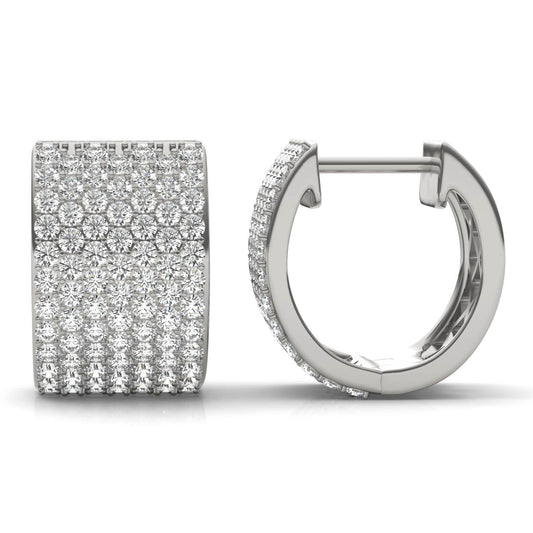 2 1/3 CTW Round Caydia Lab Grown Diamond Micro Pave Hoop Earrings 14K White Gold