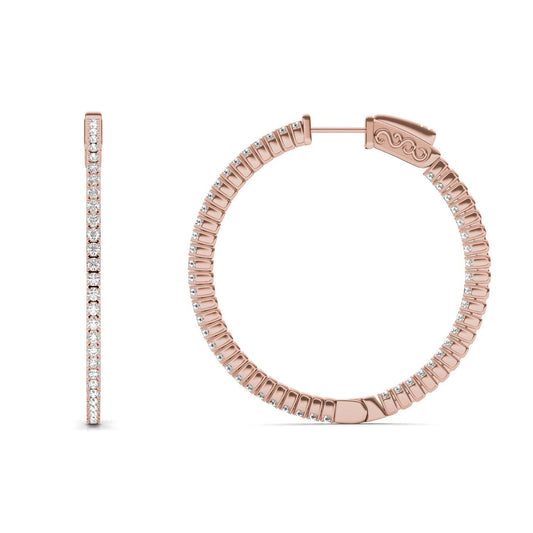 1 CTW Round Caydia Lab Grown Diamond Inside Out Earrings 14K Rose Gold