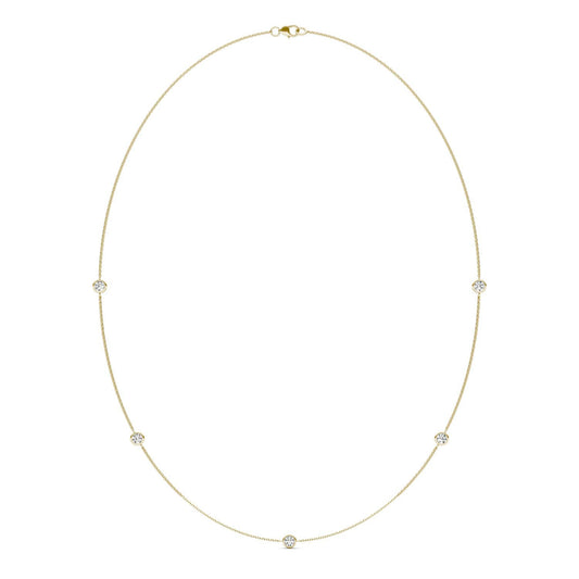 1 CTW Round Caydia Lab Grown Diamond 18in Station Necklace 14K Yellow Gold