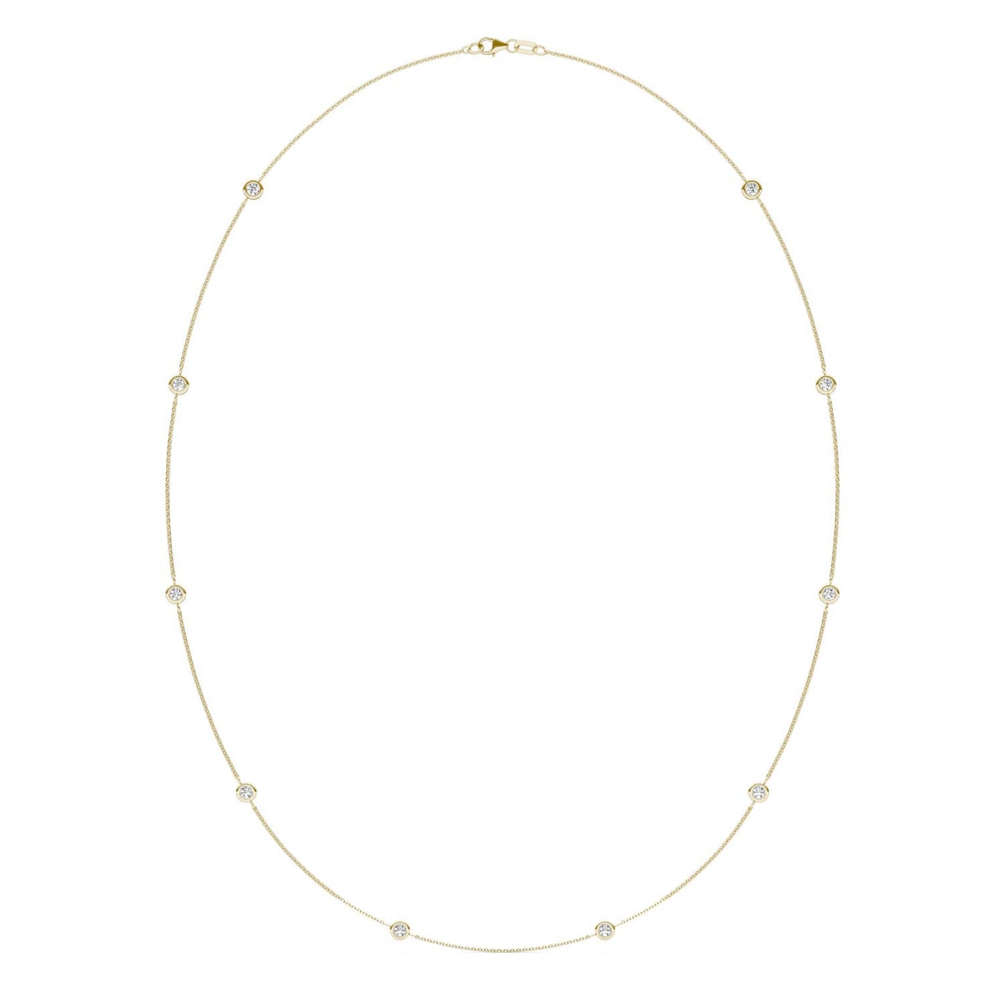1 CTW Round Caydia Lab Grown Diamond 24in Station Necklace 14K Yellow Gold