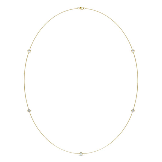 1 CTW Round Caydia Lab Grown Diamond 24in Station Necklace 14K Yellow Gold
