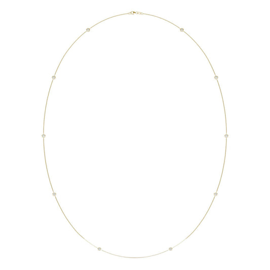 1 CTW Round Caydia Lab Grown Diamond 36in Station Ten Stone Necklace 14K Yellow Gold