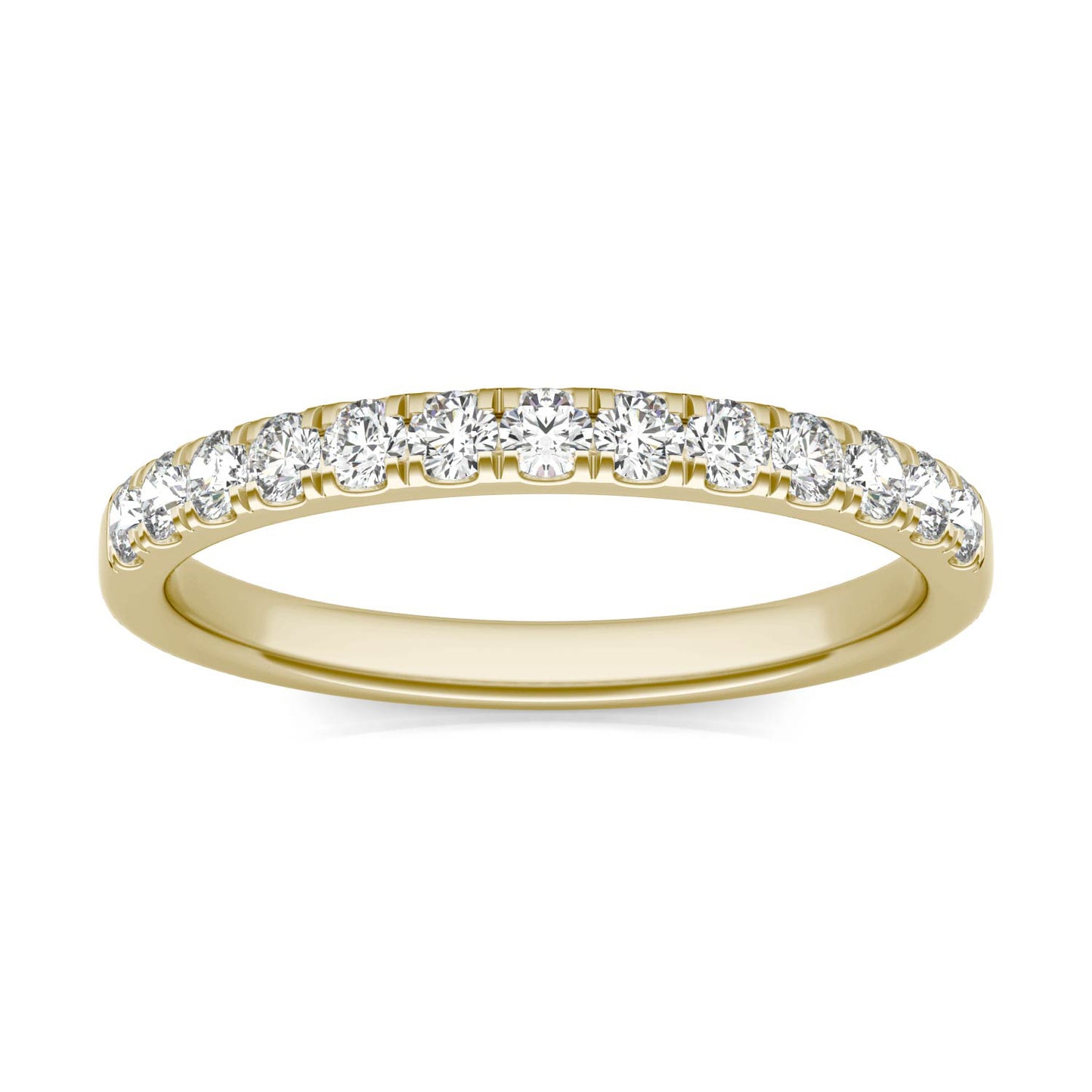 0.29 CTW DEW Round Forever One Moissanite Wedding Band Ring in 14K Yellow Gold