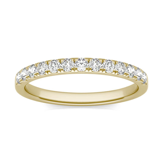 0.29 CTW DEW Round Forever One Moissanite Wedding Band Ring in 14K Yellow Gold