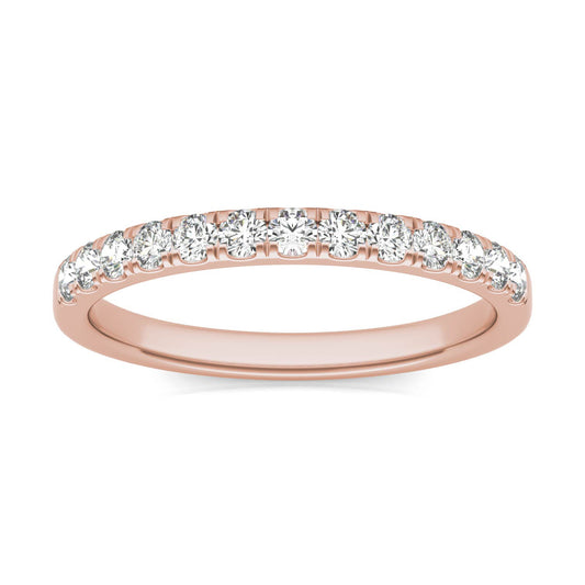 0.29 CTW DEW Round Forever One Moissanite Ring in 14K Rose Gold
