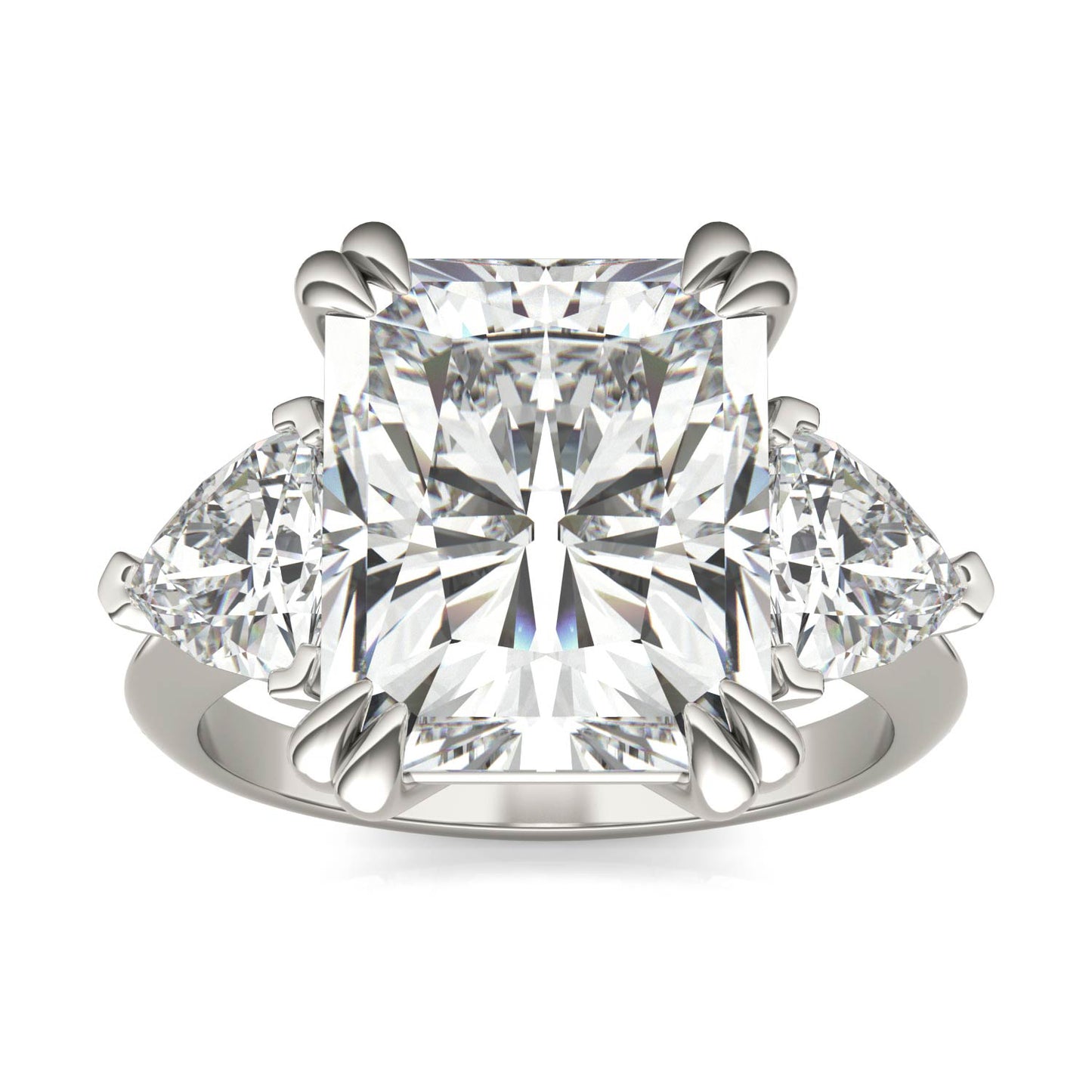 8.60 CTW DEW Radiant Forever One Moissanite Ring 18K White Gold