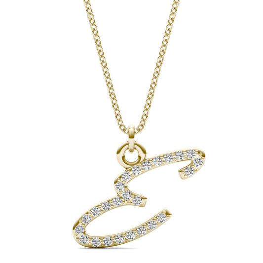 Caydia Lab Grown Diamond Personalized Initial Necklace 14K Yellow Gold