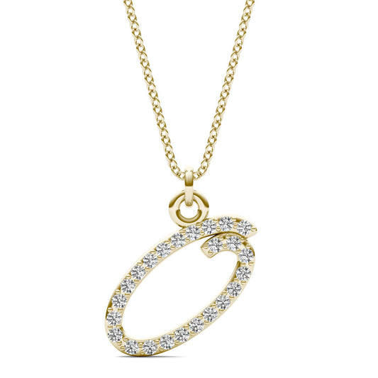 Caydia Lab Grown Diamond Personalized Initial Necklace 14K Yellow Gold