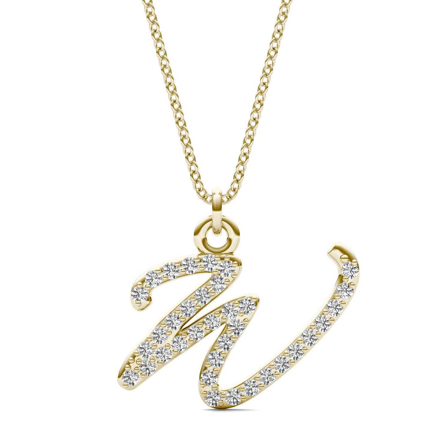 Caydia Lab Grown Diamond Personalized Initial Necklace 14K Yellow Gold
